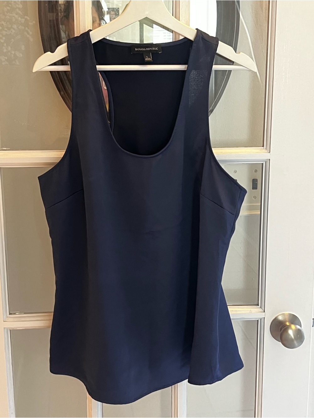 Banana Republic Navy Scoop Neck Sleeveless Tank Top